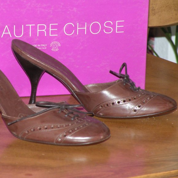 NEW $230 Brown Leather L'AUTRE CHOSE Italy 36.5 6 1/2 - Picture 2 of 2